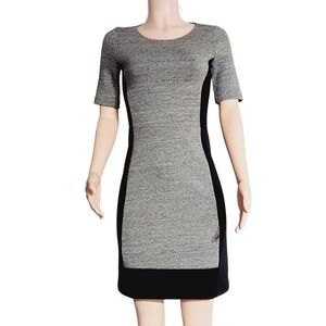 J.crew Factory Women’s Sz: 00 Black Gray Colorblock Ponte Career Shift Dress.